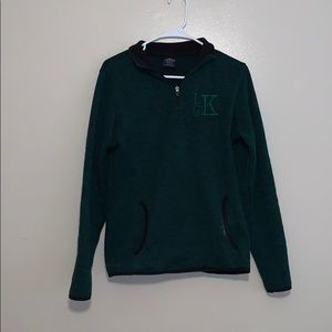 Charles River Forest green half zip pull over